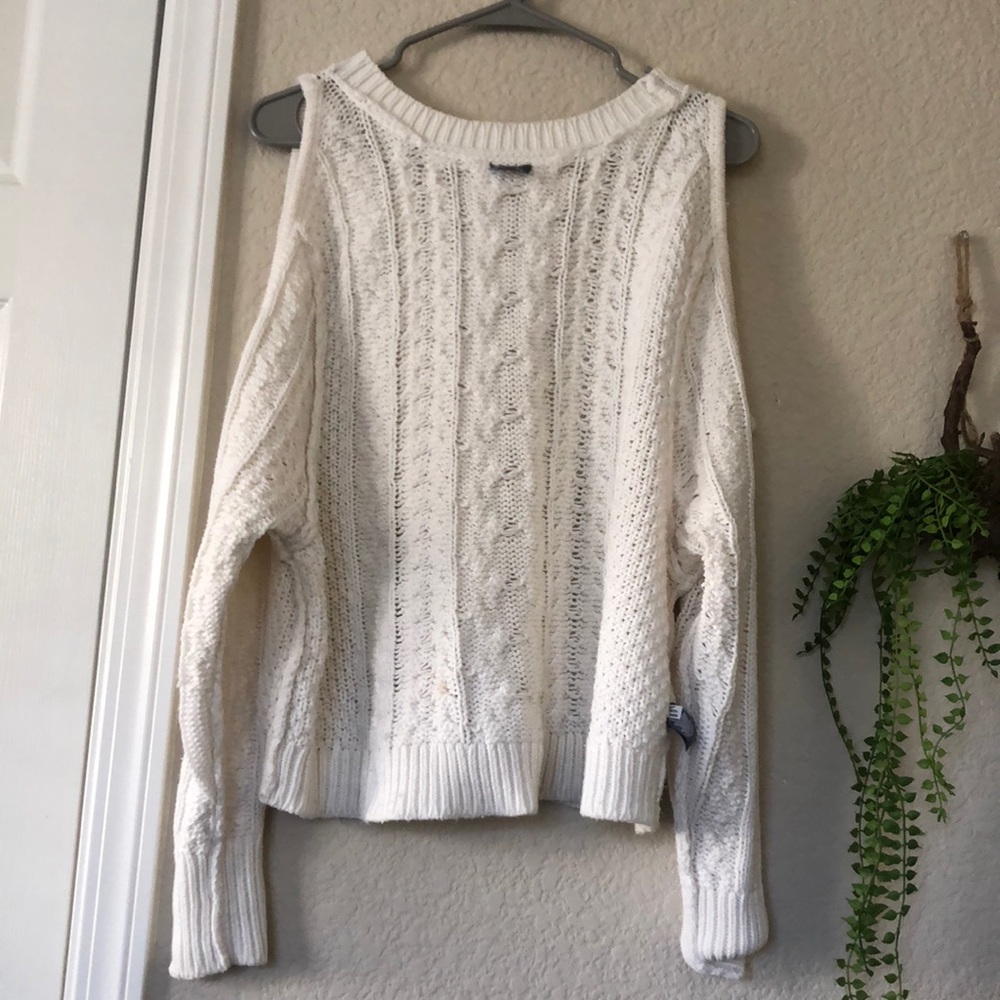Aerie White Off Shoulder Sweater